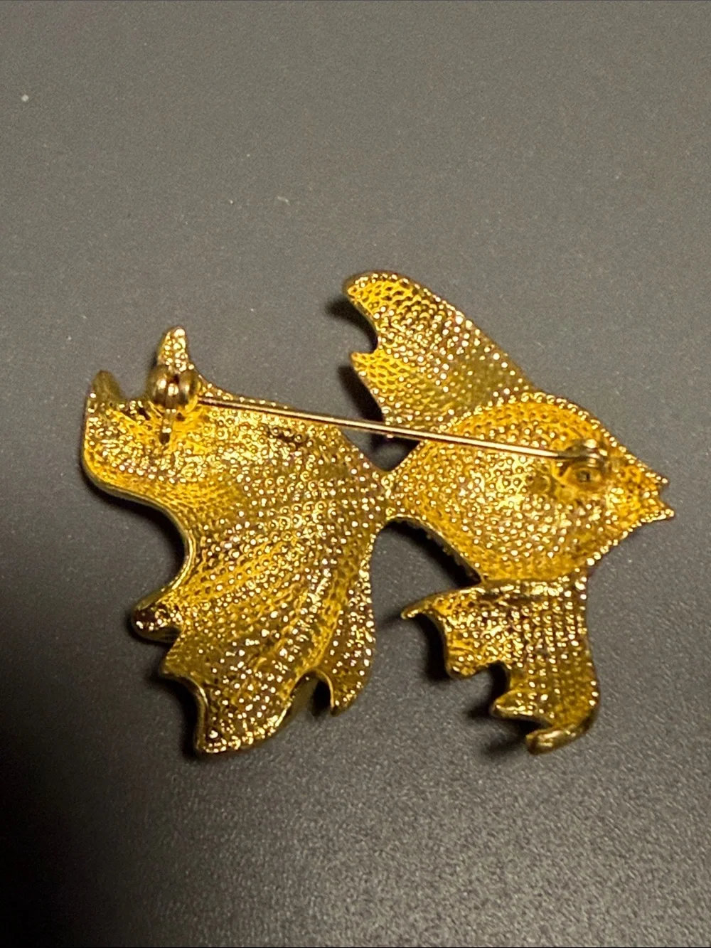 gold-tone goldfish brooch